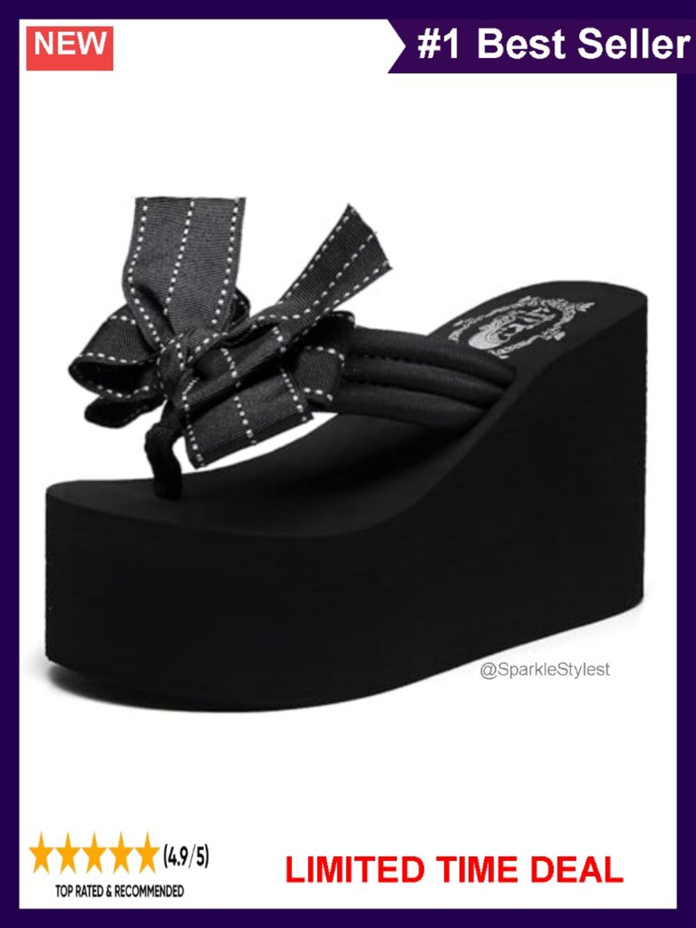 Platform Wedge Flip Flops Chunky High Heel Thong Sandals EVA Non-Slip